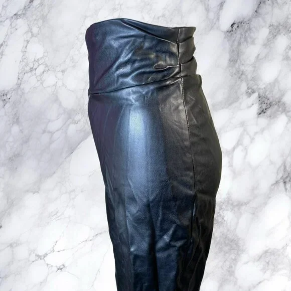Nookie Viktoria Faux Leather Pants Matte Black